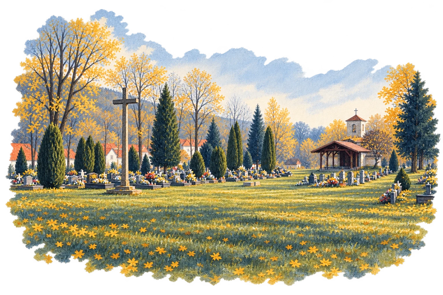 Cmentarz parafialny w Bystrzycy Górnej - ilustracja