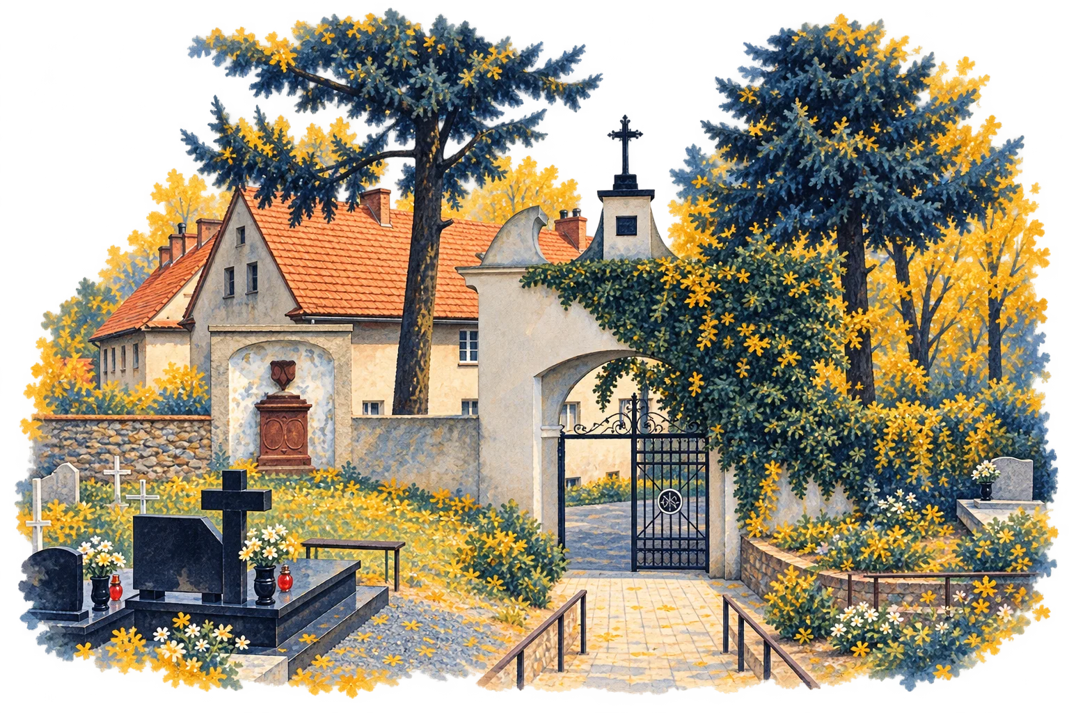 Cmentarz parafii św. Jakuba w Pieszycach - ilustracja