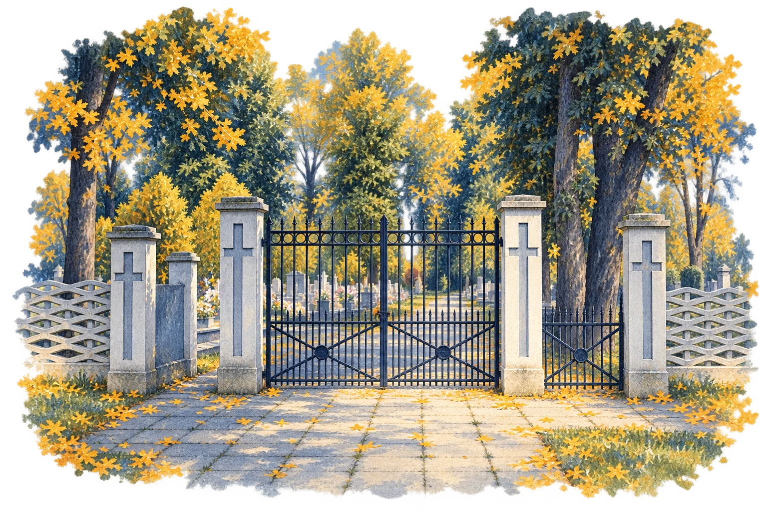 Cmentarz parafii Matki Bożej Królowej Polski w Świebodzicach-Cierniach - ilustracja