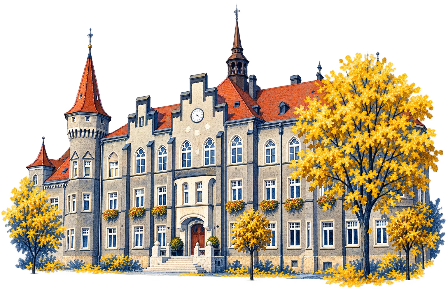Ratusz w Wałbrzychu - ilustracja