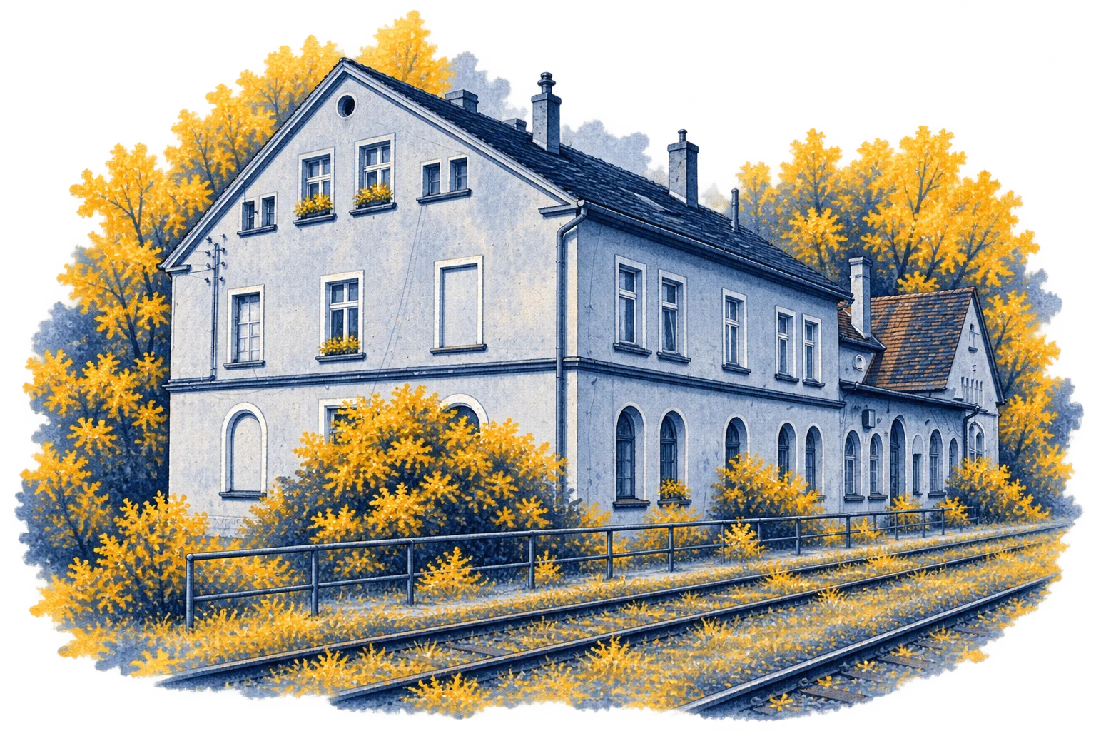 Dworzec kolejowy w Żarowie - ilustracja